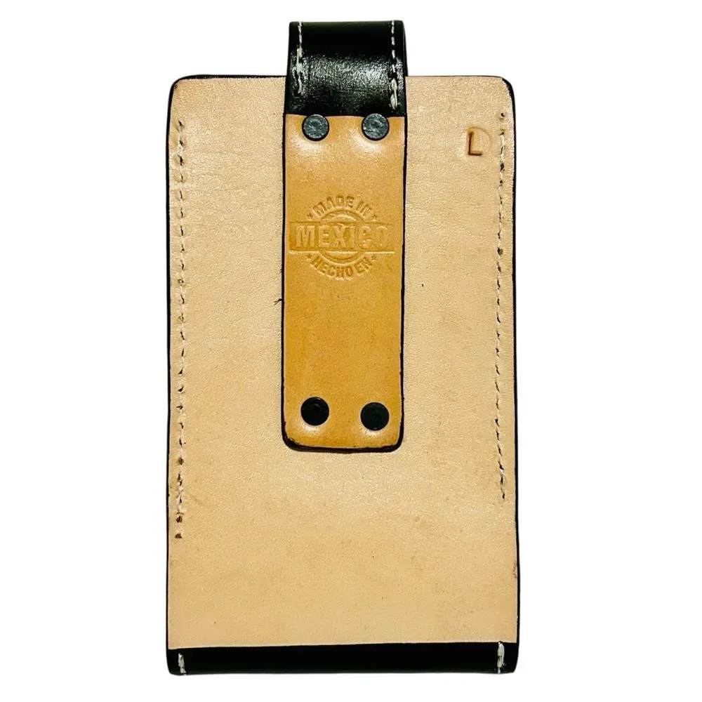 Western Leather Phone holster - Funda de piel vaquera Black and Brown